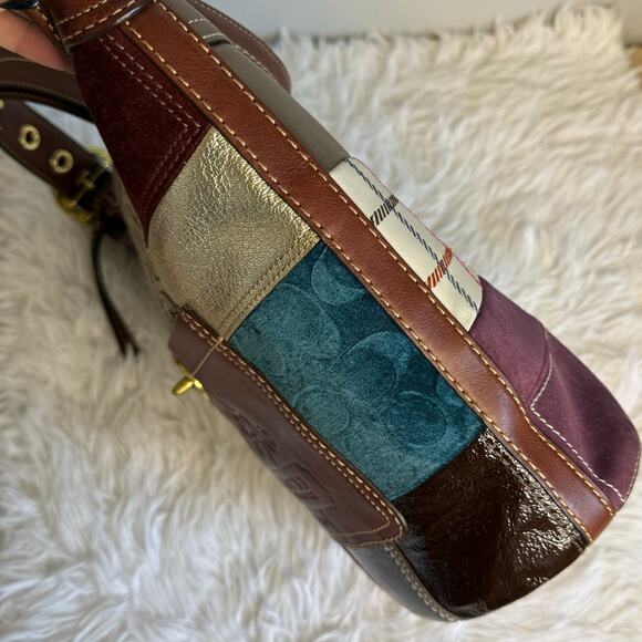 y2k Coach Bleeker 11356 Holiday Patchwork Hobo Bag Purse - Picture 8 of 8